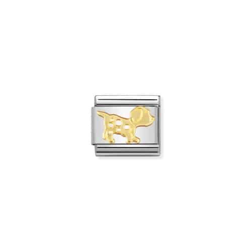 COMPOSABLE Classic ANIMALS (EARTH) in stainless steel with 18k gold Dog