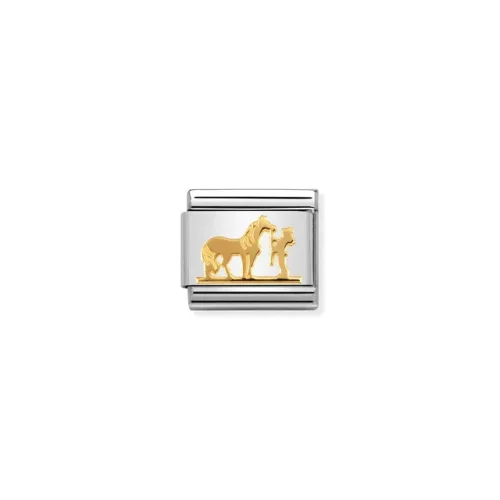 Charm, Composable Link, Horse with Rider in Gold