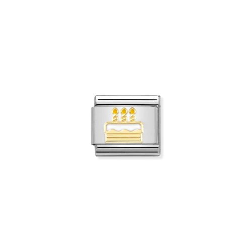 Composable Classic SYMBOLS steel, enamel and 18k gold New White Birthday Cake