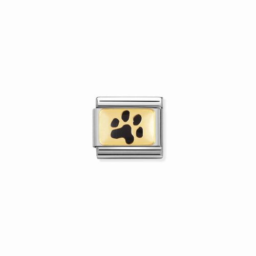 Composable Classic PLATES steel, enamel and 18k gold Paw print