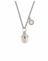 Van Bergen - Dråpe Anheng i sølv med gult gull bånd