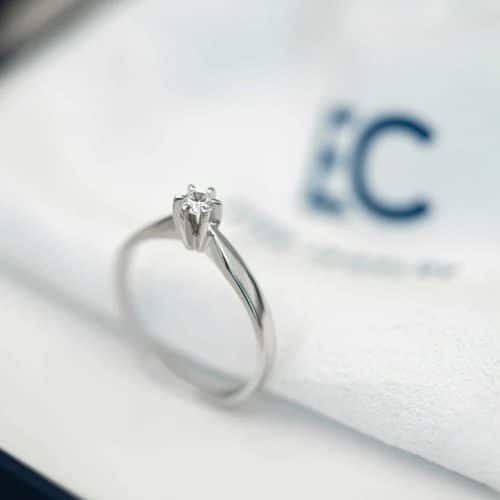 Capella ring i hvitt gull med diamant 0,10 ct WSI - Bilde 2