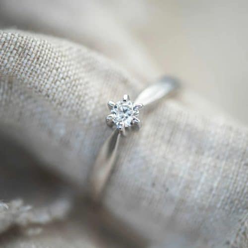 Capella ring i hvitt gull med diamant 0,10 ct WSI - Bilde 3