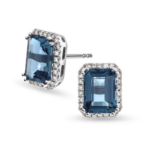 Øredobber i gull med diamant 0,18 ct wsi