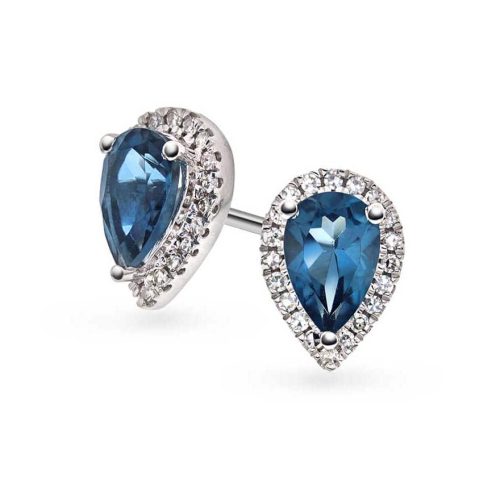 Øredobber i gull med diamant 0.10 ct wsi