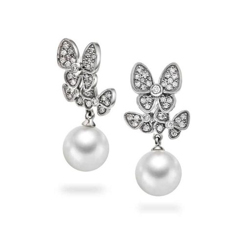 Øredobber i gull med fvp og dia 0.27 ct