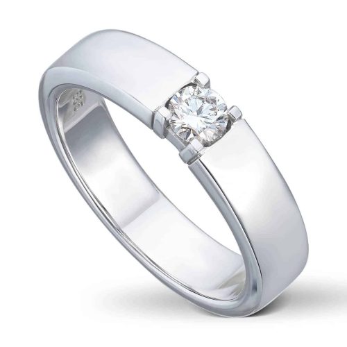 Hvitt gull alliansering med 1 diamant