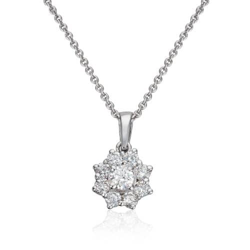 Anheng rosett Lilje 0,60ct WSI i hvitt gull