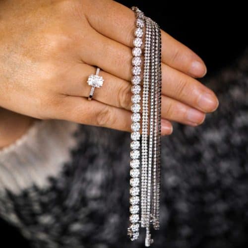 Tennisarmbånd i hvitt gull med diamant 1,00 ct TWSI