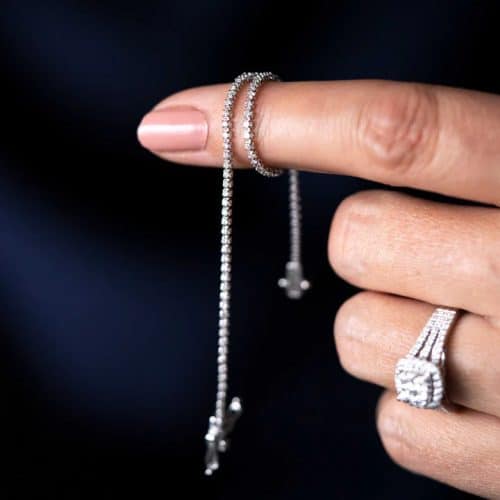 Alternative view of Tennisarmbånd i hvitt gull med diamant 1,00 ct TWSI