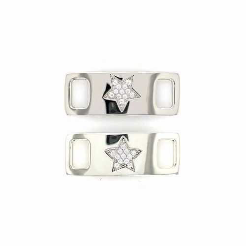 Alternative view of TAGS Star Silver-Rhodium-White CZ