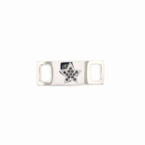 TAGS Star Silver-Rhodium-Black CZ
