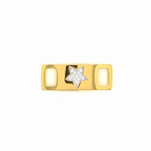 TAGS Star Silver-Goldplated-White CZ