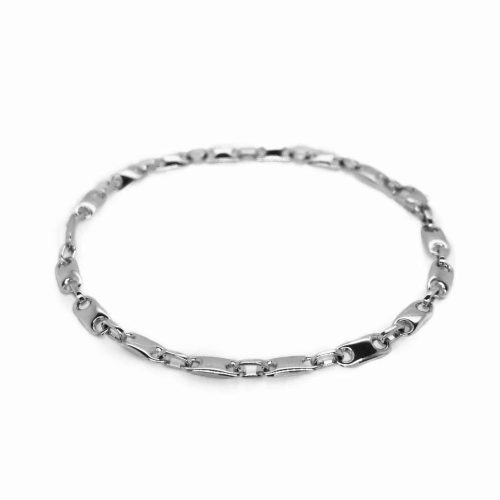 Hvitt gull armbånd 19cm