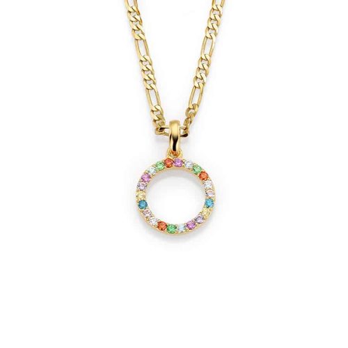 GD Signatur Julia Forgylt anheng i sølv med zirkonia, 45cm