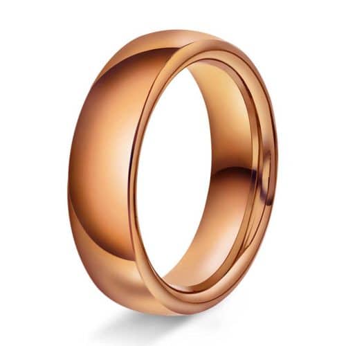 Oval 6mm polert rødt gull