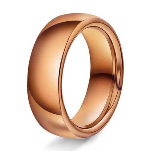 Oval 7mm polert rødt gull