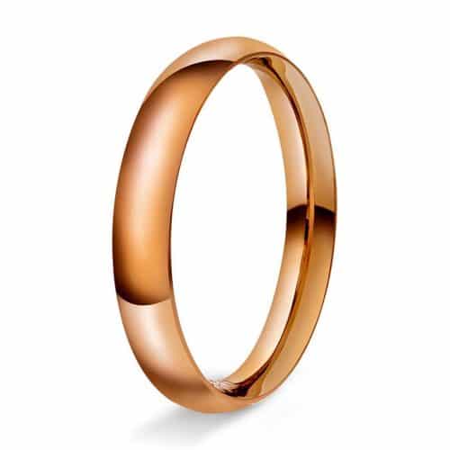 Spissoval 3mm polert rødt gull