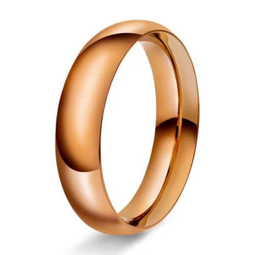 Spissoval 5mm polert rødt gull