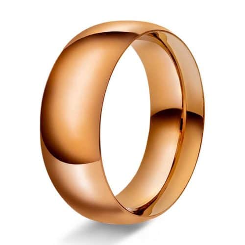 Spissoval 7mm polert rødt gull