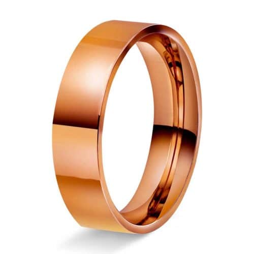 Rekt/buet 5mm polert rødt gull