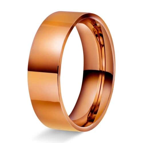 Rekt/buet 6mm polert rødt gull