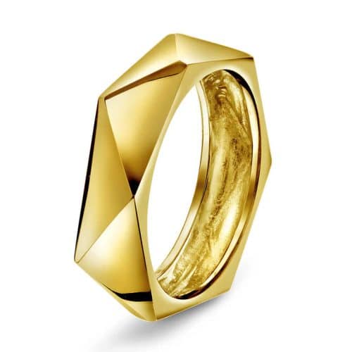 Fasett ring i gult gull