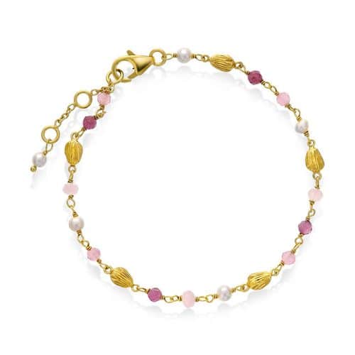 Raven armbånd i sølv med naturstener