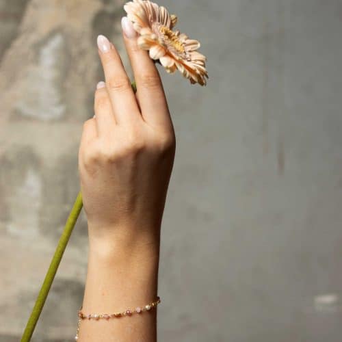 Alternative view of Raven armbånd i sølv med naturstener