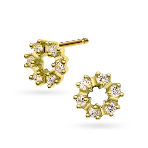 Øredobber i gull m/dia 0,24 ct TWSI