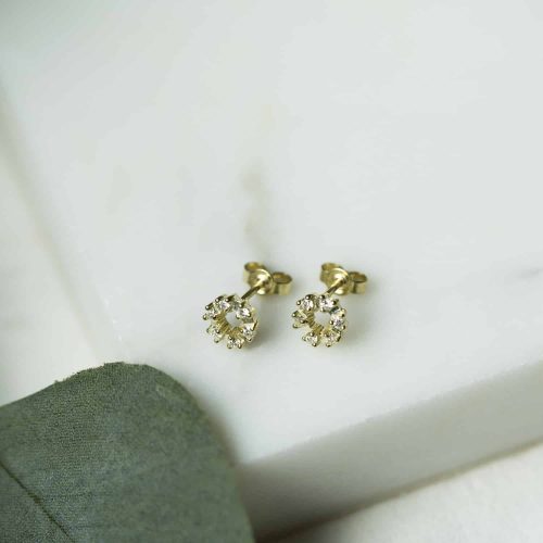 Alternative view of Øredobber i gull m/dia 0,24 ct TWSI