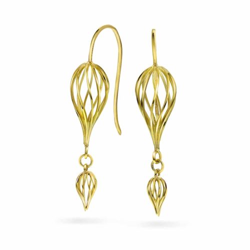 Øredobber i gull dråpe