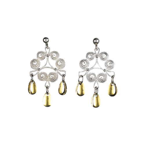 Øyrepynt Nordland, kvit/forgylt