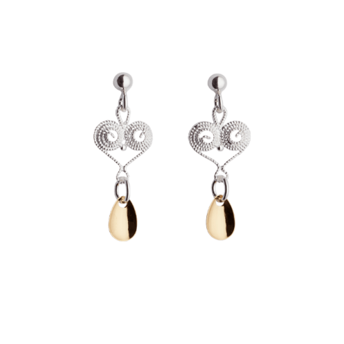 Øyrepynt, kvit/forgylt