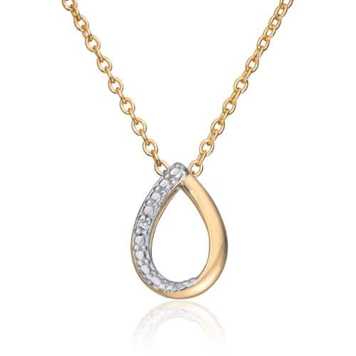Anheng i 14K gult gull med 0,003ct WSI diamanter