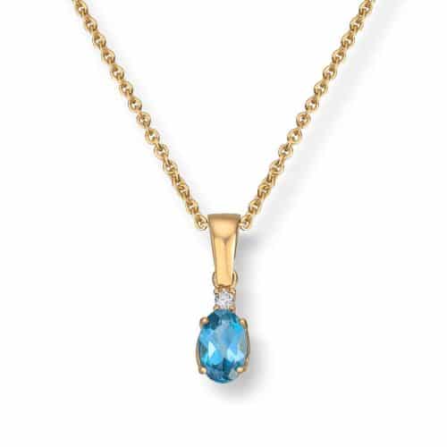 Anheng Tops og zirkonia 14K gult gull