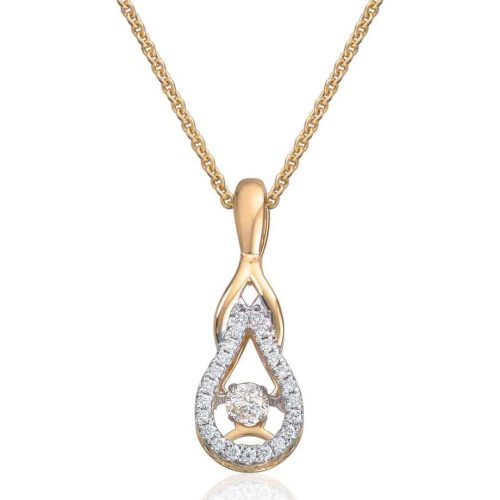 "Dancing diamond" Anheng 0,18ct WSI i gult gull