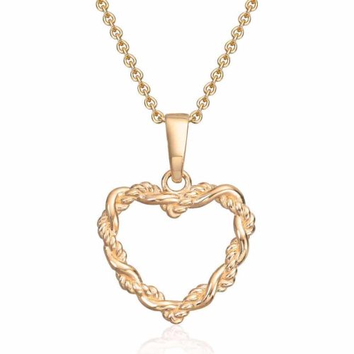 Anheng Hjerte 14K gult gull