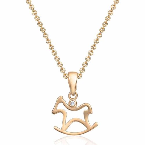 Anheng Gyngehest 14K gult gull med Cz