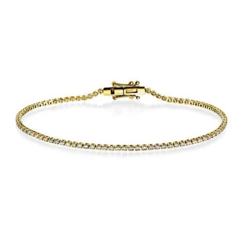 Tennisarmbånd i gult gull med diamant 1,00 ct TWSI