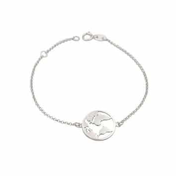 Verdenskart armbånd tag 925 rh