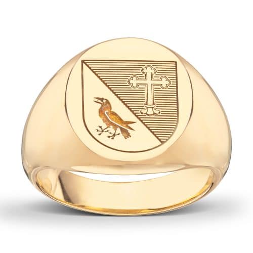 Alternative view of Nr.3 - Signetring i massivt gull - Oval mellom