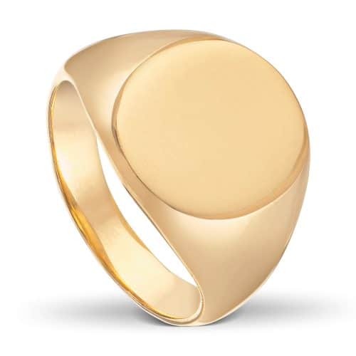 Nr.3 - Signetring i massivt gull - Oval mellom