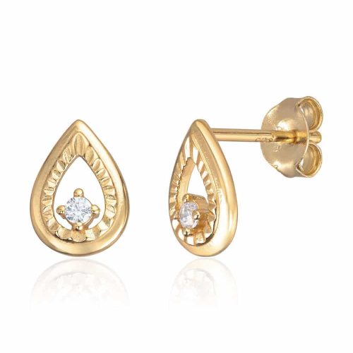 Ørepynt i forgylt sølv med zirkoner