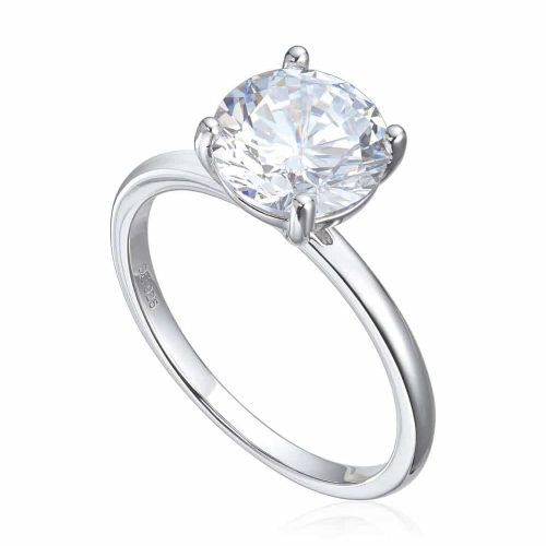 Ring i rhodinert sølv med Cz