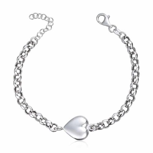 Armbåndmed hjerte i sølv 925 rhodinert