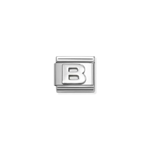 Charm, Composable Link, Letter B, silver
