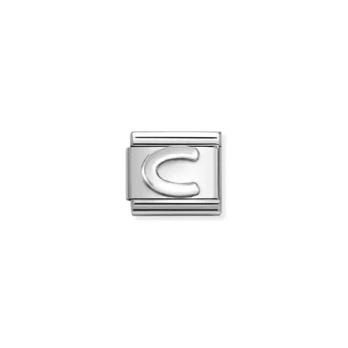 Charm, Composable Link, Letter C, silver