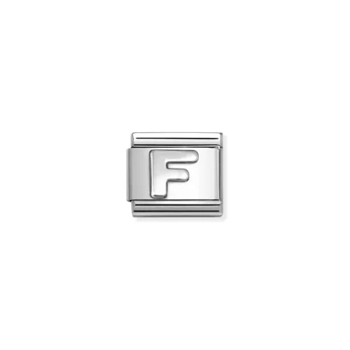 Charm, Composable Link, Letter F, silver