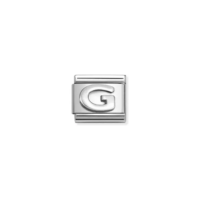 Charm, Composable Link, Letter G, silver